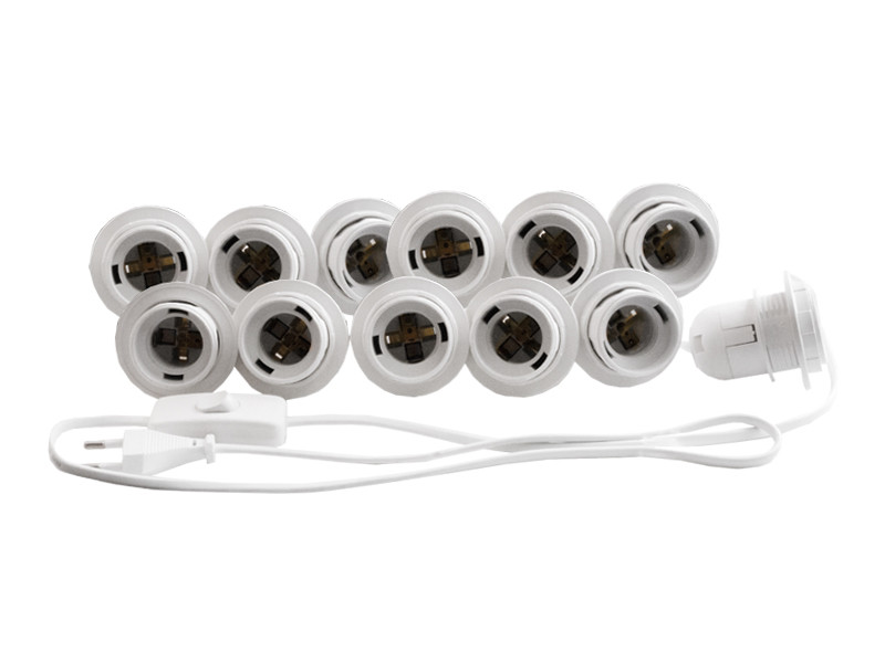 Підсвітка гримувального дзеркала світлодіодна врізна 12шт E27 ручний вимикач, білий колір LEDUA, фото 1