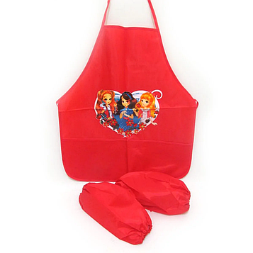 Фартух (з 2 кишеню) з нарукавниками "Дівчинки" 1шт/етик