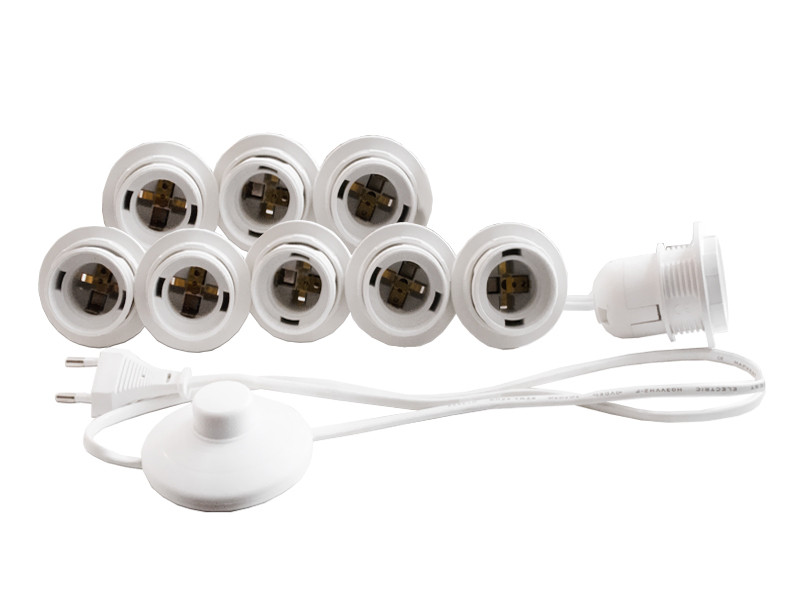 Підсвітка гримувального дзеркала світлодіодна врізна 9шт E14 ножний вимикач, білий колір LEDUA, фото 1