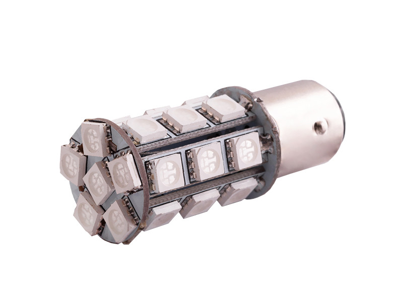Світлодіодна авто лампа T25-5050-24SMD 1157 жовтий 12V LEDUA