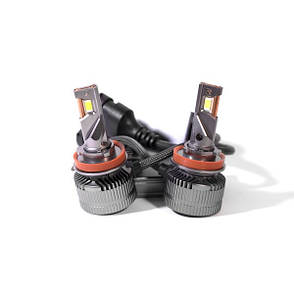 Світлодіодні LED лед лампи Focus Beam 6500К 12-24v цоколь H11, 110Вт на комплект, +100% яскравості, фото 3