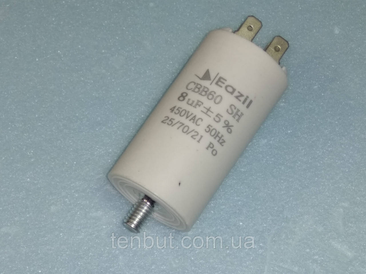 Конденсатор робочий CBB60 / 8.0 мкФ±5% / 450 В. / 50/60 Hz . Розмір 70Х35 мм.
