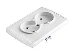 Розетка подвійна біла Yaweitai EW-21111