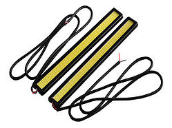 Денні ходові вогні COB-60, чорний корпус 12V білий LEDUA