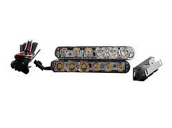 Денні ходові вогні HDX-D027B, 3 увігнуті, 3 круглі 12V білий LEDUA