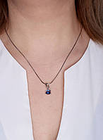 Срібний кулон з кришталем Swarovski "Кубік", фото 3