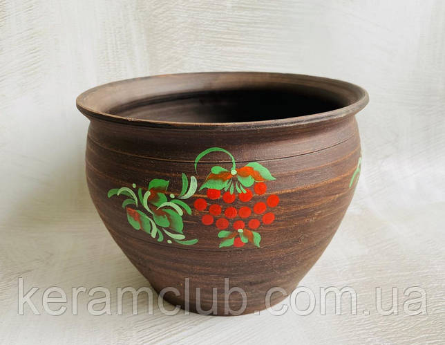 Макитра из красной глины 3 л с рисунком, цена 405 грн — Prom.ua (ID ...