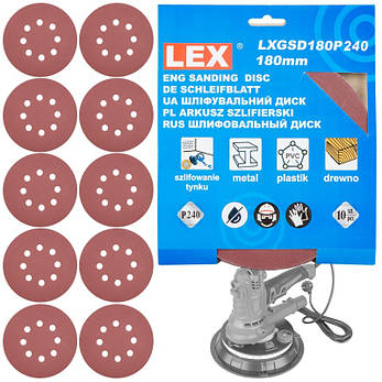 Шкірки до шліфмашини LEX LXGSD180P240, фото 2