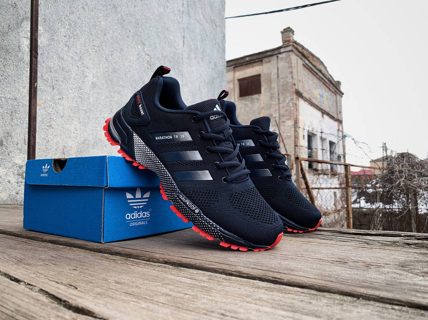 Мужские кроссовки Adidas Marathon TR 26 Blue/Red синие с