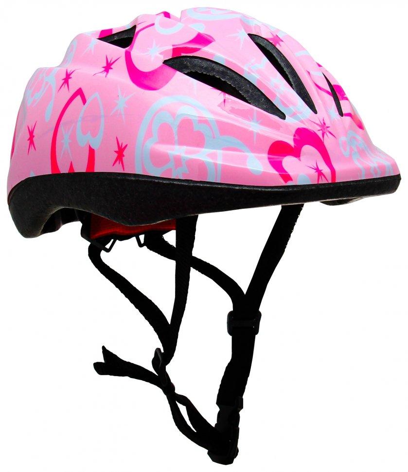 Шлем для роликов Maraton для девочек розовый с сердцами, Шлема для катания на самокате - фото 1 - id-p1581102062