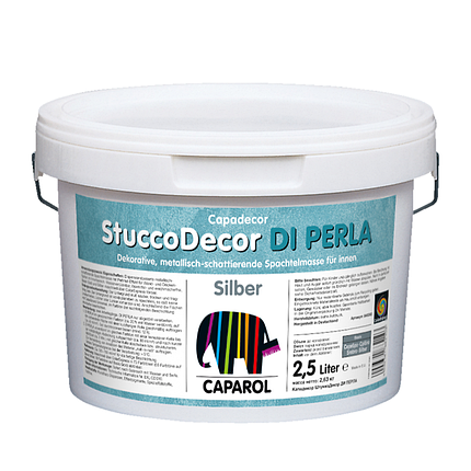 Декоративна шпаклівка Capadecor StuccoDecor DI PERLA Silber (1,25 л), фото 2
