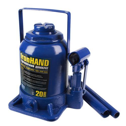 Домкрат гідравл. телескоп 20т Короб. min 185 мм — max 350 мм, Iron Hand 9,2 кг (ДБ-20002H), фото 1