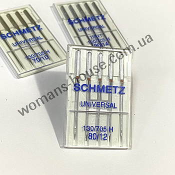 Голки універсальні 5 шт для побутових машин №80/12 Schmetz