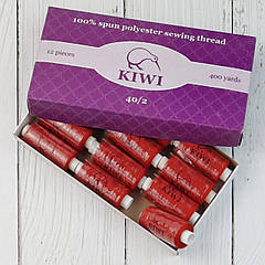 114 Швейні нитки Kiwi 40/2 (400 ярдів) КРАСНІ