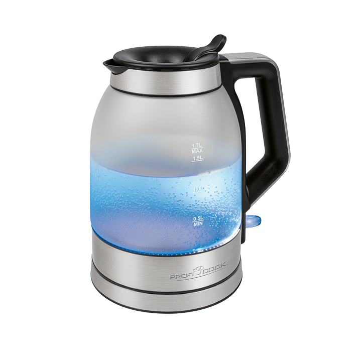 Скляний електрочайник ProfiCook нержавіюча сталь/скло PC-WKS 1215 G, фото 1