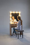 Гримерний візажний столик із дзеркалом підсвіткою, 80 см ширина, на 1 ящик сонома, фото 6