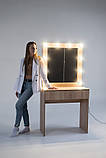 Гримерний візажний столик із дзеркалом підсвіткою, 80 см ширина, на 1 ящик сонома, фото 8