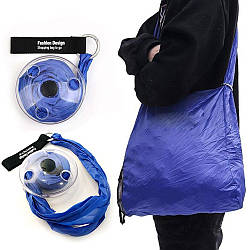 Складна компактна сумка-шоппер в контейнері Shopping bag to roll up / Сумка для покупок Синій