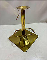 Барний стілець Torino Bar 4-GD-Base велюр оливковий В-1035, золота квадратна опора, регулювання висоти, фото 4