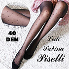 Колготи жіночі капронові LADY SABINA р.4 LS PISELLI 40 DEN NERO (чорні) крапки 30034817, фото 3