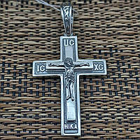 Серебряный черненый нательный крест с распятием серебро 925 проба крестик на шею