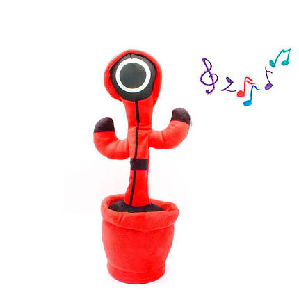 Танцювальний кактус Dancing Cactus 35 см Танцюючий кактус "Гра в кальмар" співає/ повторює слова/світиться, фото 4