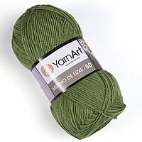 Yarnart MERINO DE LUXE 50 (Мерино де Люкс 50) № 098 зеленый (Пряжа полушерсть, нитки для вязания)
