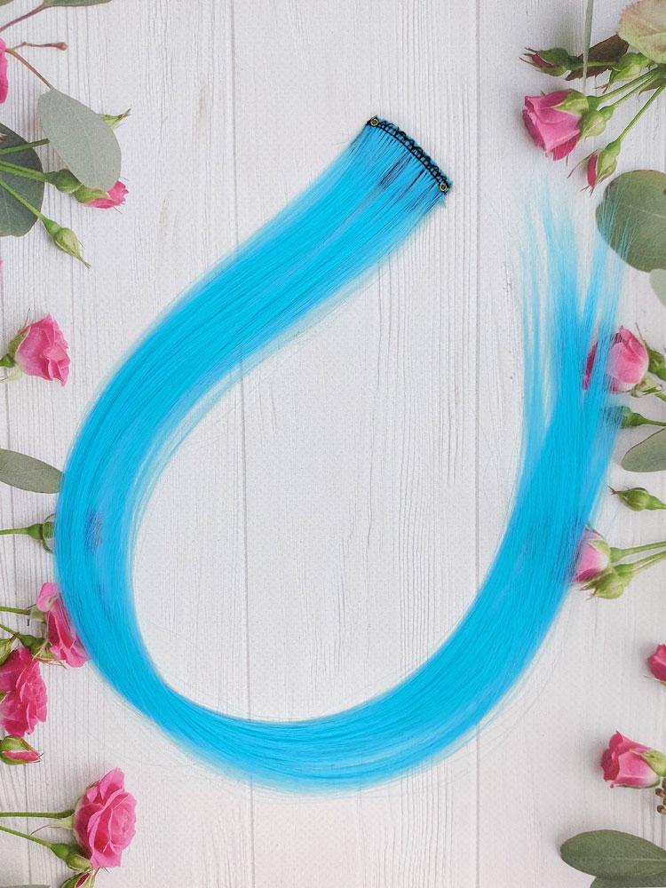 Пасмо на шпильці, довжина 50 см, колір Небесний, фото 1