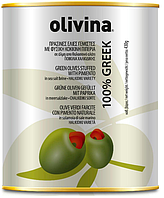 Оливки зеленые с перцем халапеньо Olivina Греция 850 мл (840 гр) ж/б