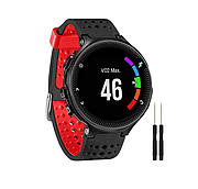 Ремінець для розумного годинника Garmin Forerunner 220/230/235/620/630/735XT, ширина ремінця 22 мм, чорний з червоним