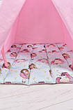 Палатка Вігвам для дівчинки з Принцесами, Повний комплект, Підвіска сердечко і Прапорці на палиці - у подарунок NEW, фото 4