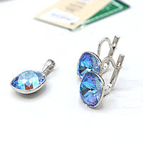 Срібний кулон із кришталем блакитного кольору Swarovski "Лагуна", фото 4