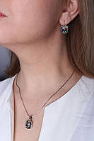 Срібні сережки з Swarovski "Лагуна", фото 4