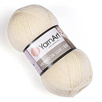 Yarnart MERINO DE LUXE 50 (Мерино де Люкс 50) № 7003 молочный (Пряжа полушерсть, нитки для вязания)