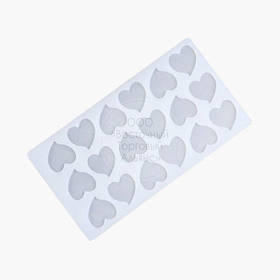 Силіконовий текстурний мат — Сердечка, 18 комірок (3*2,5 см)