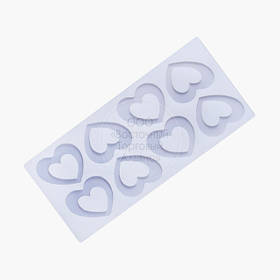 Силіконовий текстурний мат — Сердечка, 8 комірок (5,5*4,5 см)