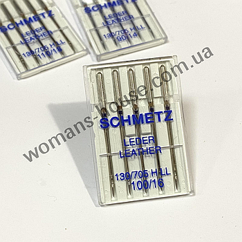 Голки для шкіри 5 шт для побутових машин №100/16 Schmetz