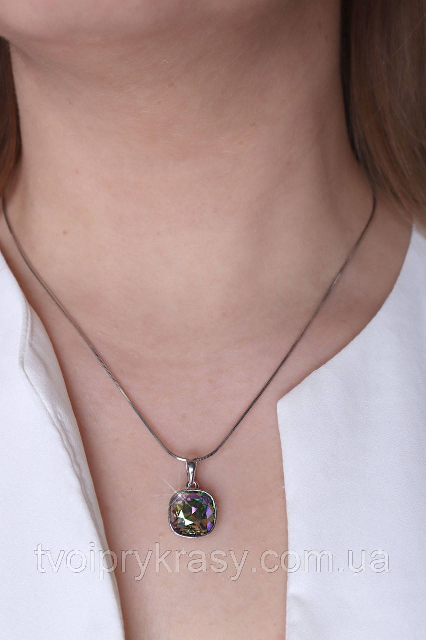 Срібний кулон із кришталем Swarovski "Лагуна"