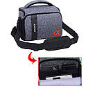 Сумка для фотоапарата дощовиком протиударна Сірий з чорним ( код: IBF059SB1 ), фото 7