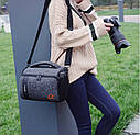 Сумка для фотоапарата дощовиком протиударна Сірий з чорним ( код: IBF059SB1 ), фото 10