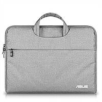 Сумка чехол для ноутбука или документов 15,6" стильная деловая Cерая ( код: IBN007S3 )