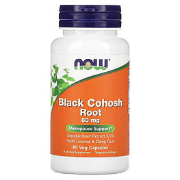 Black Cohosh Root 80 мг Now Foods 90 капсул