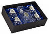 Кришталевий графин і склянки для віскі Boss Crystal Козаки Оазис накладки срібло, фото 8