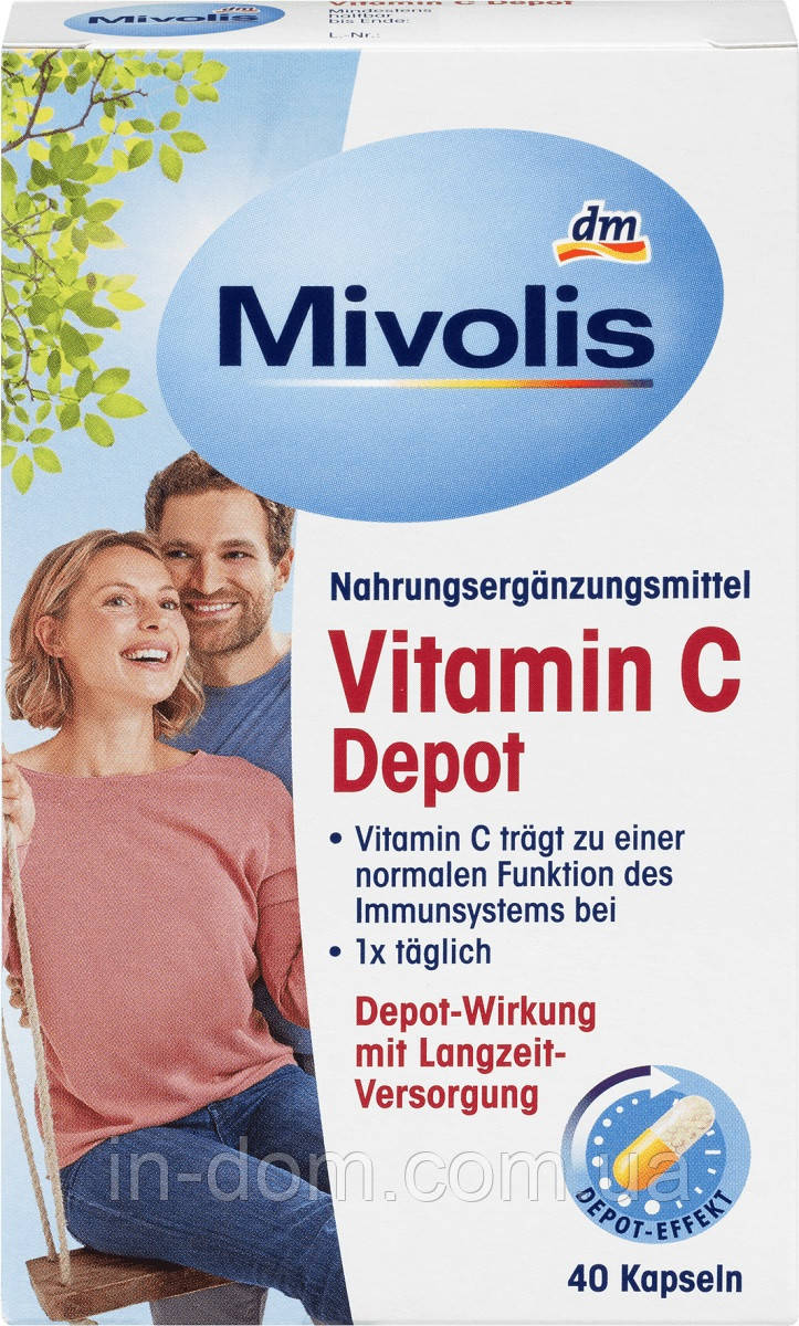 Mivolis Vitamin C Depot-Kapseln вітамін C для імунітету в капсулах 40 шт.