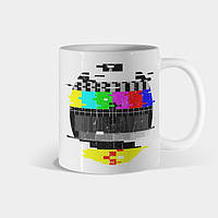 Кружка Vintage Glitched TV Test Card Graphic Чашка Нет сигнала