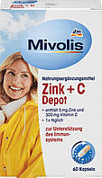 Mivolis Zink + C Depot-Kapseln вітамінний комплекс Zink + Vitamin C для імунітету 60 шт.