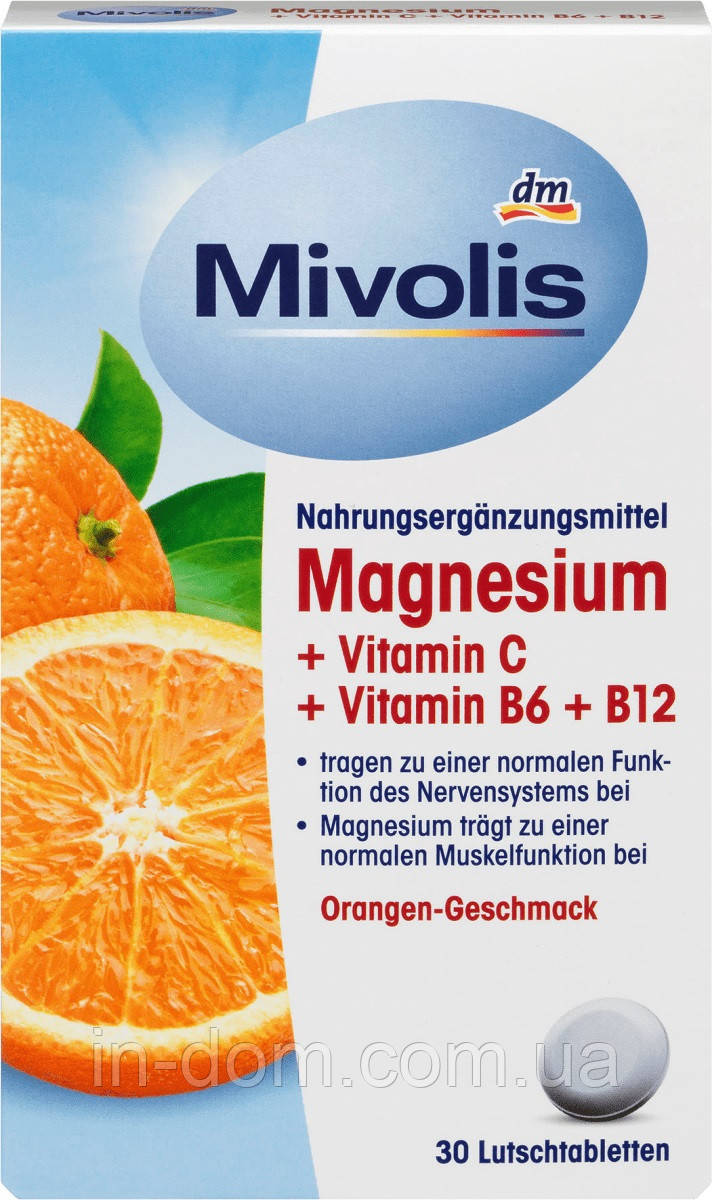 Mivolis Magnesium + Vitamin C + Vitamin B6 + B12 вітамінний комплекс 30 шт.