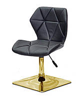 Стул Torino 4 GD-Base черный кожзам, золотая квадратная опора-нога с регулировкой высоты сиденья