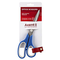 Ножиці канцелярські, із прогумованими ручками, 21.5 см, сині Axent