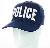 Синяя бейсболка кепка с вышивкой Полиция Police на ремешку
